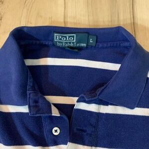 Ralph Lauren navy‎ blue striped polo shirt